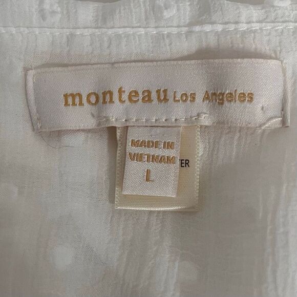 Monteau White Sleeveless Blouse   Size L - Picture 3 of 4